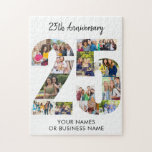 25-årsdag nummer 25 fotokollage pussel<br><div class="desc">Anpassningsbarnas fotopussel för 25-årsjubileum. Fotomallen är konfigurerad så att du kan överföra bilderna till nummer 25. Mallen användor en blandning av kvadratiska och landskapsmässiga format i porträtt för att hjälpa dig att hitta den bästa platsen för bilderna. Hela texten är redigerbar, så att du kan anpassa dig med namn, namn...</div>