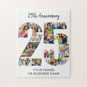 25-årsdag nummer 25 fotokollage pussel
