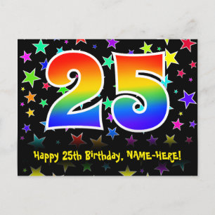 25-årsdag: Roliga stjärnor Mönster, Regnbåge 25, N Vykort