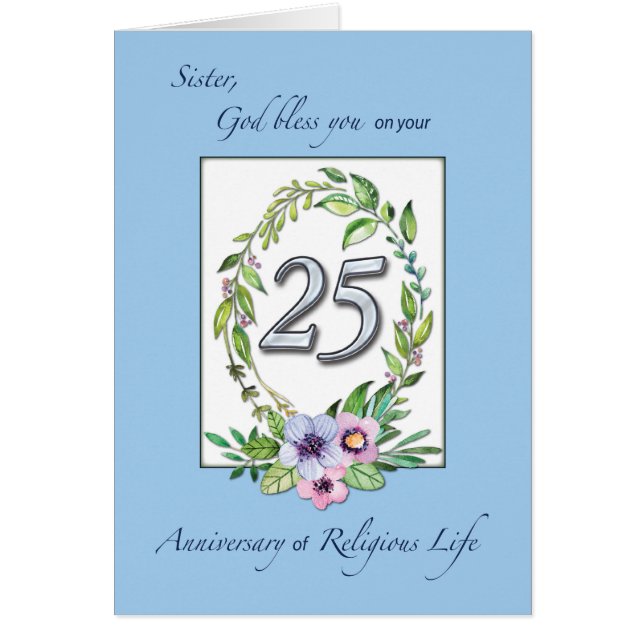 25-årsdagen av katolska nuandemeningen och Silver Hälsningskort (Framsidan)