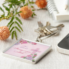 25-årsdagen av Religiösan Life Catholic Nun Fyrkantig Silverfärgad Nyckelring