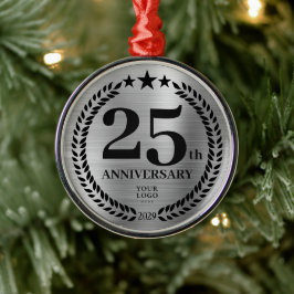 25-årsdagen av Silver-Logotypen - jul Julgransprydnad Metall