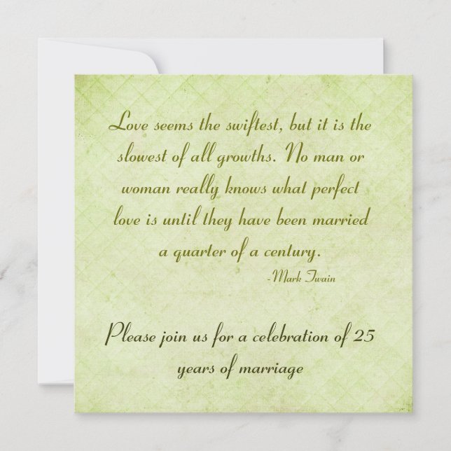 25-årsdagen för citatet party-Mark Twain Inbjudningar (Framsida)