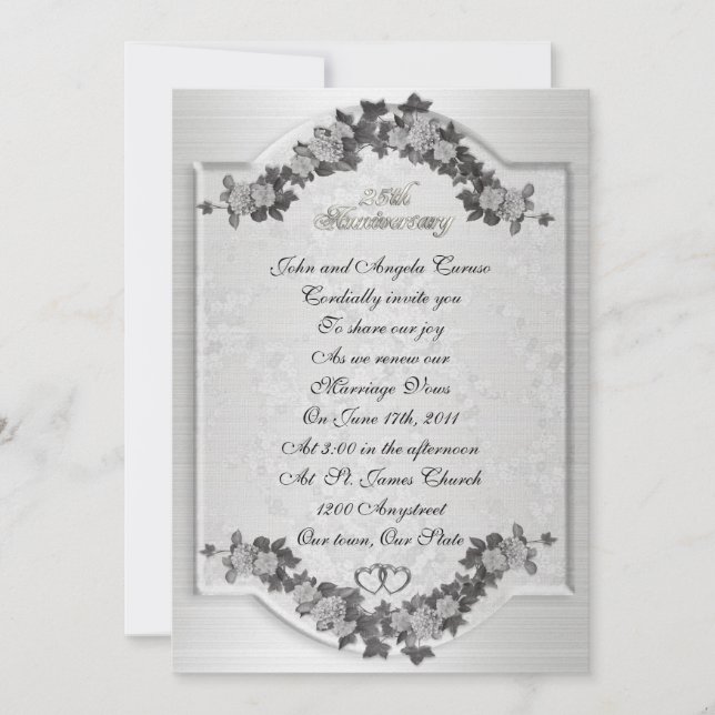 25-årsdagen för inbjudan till förnyelse av party (Framsida)