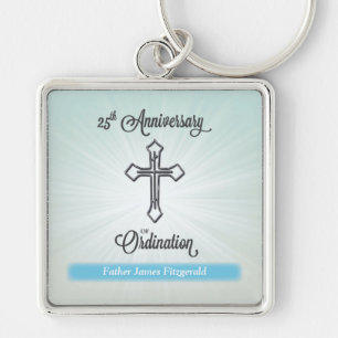25-årsdagen för ordination, Square Gift Fyrkantig Silverfärgad Nyckelring