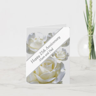 25-årsdagen för redigerbar Silver Ro Kort