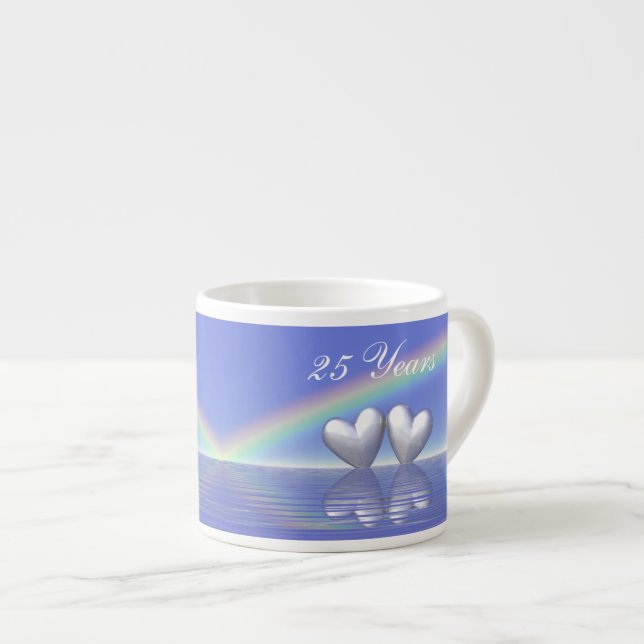 25-årsdagen för Silver Hearts Espressomugg (Framsida höger)