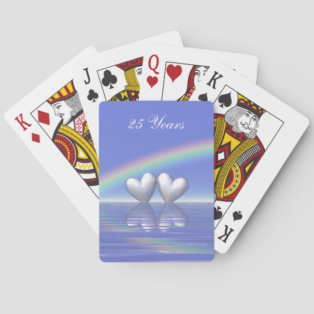 25-årsdagen för Silver Hearts Spel Kort (Baksidan)