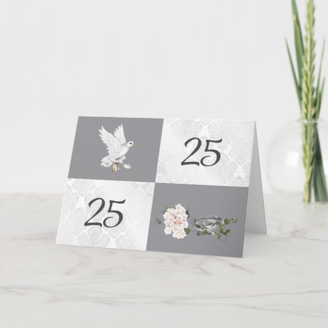 25-årsdagen med Dove och Ringar Kort (Framsida)