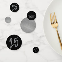 25-årsdagen party svarta silver personligen