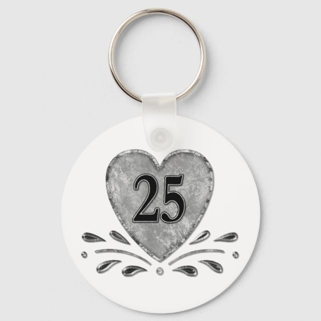 25-årsdagen - Silver Nyckelring (Framsida)