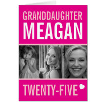 25-årsdagen tre foton rosa dotterdotter