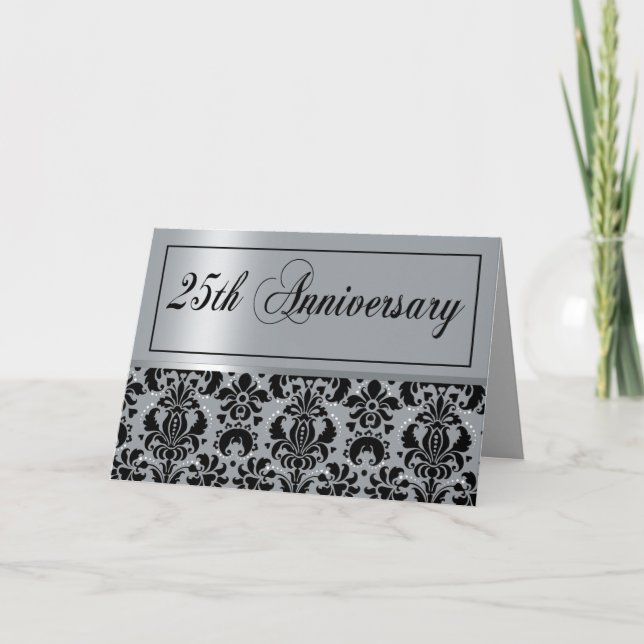 25-årsfirande (Chaucer/silver svart) Inbjudan (Framsida)