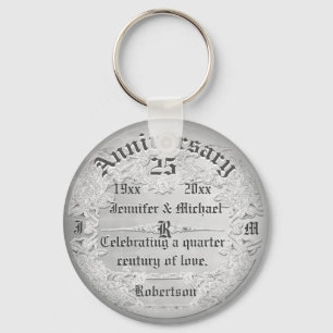 25-årsjubiléet Silver Monogram Nyckelring