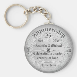 25-årsjubiléet Silver Monogram Nyckelring