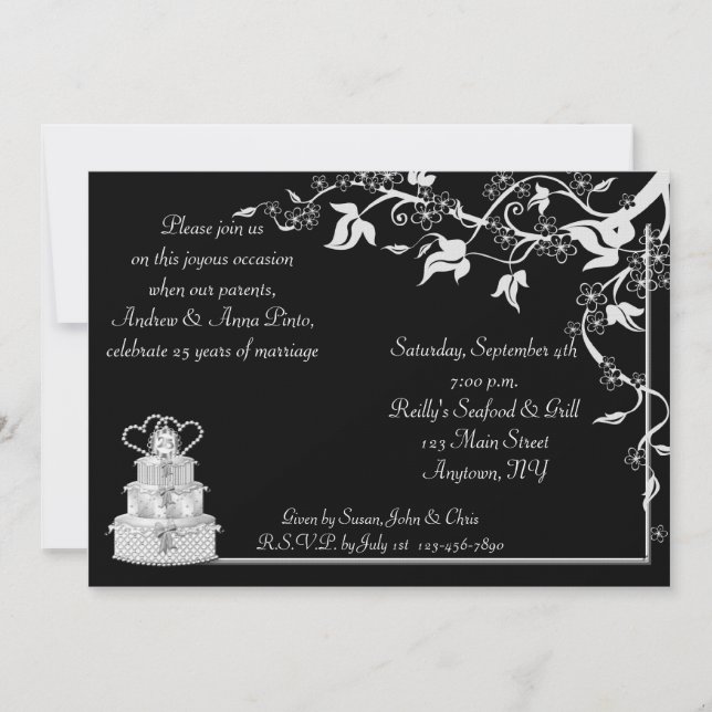 25-årsjubiléinbjudan inbjudningar (Framsida)