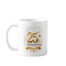 25-årsjubileum 25 år av kärlek Guld Design