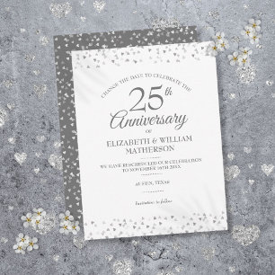 25-årsjubileum Ändra datum Silverhjärtan  Meddelande Vykort