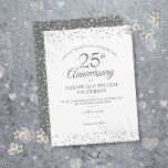 25-årsjubileum Ändra datumet Silver Hearts Meddelande Vykort<br><div class="desc">Med delikata silver hjärtan-konfetti. Med er speciella tjugofemårsjubileum i silver ändrar du datuminformationen i chic. Designad av Thisisnotme©</div>