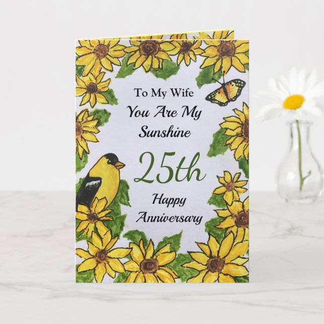 25-årsjubileum frun du är mitt solskenskort kort (Liten växt)