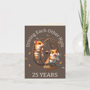 25-årsjubileum hamstrar som kör varandra nöt kort