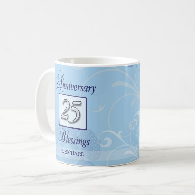 25-årsjubileum i Blått och Silver Kaffemugg (Framsida vänster)