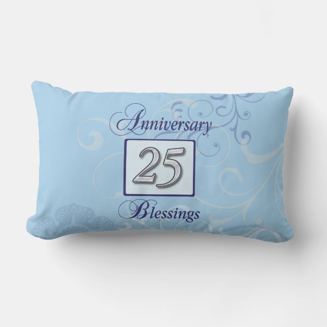 25-årsjubileum i Blått och Silver Lumbarkudde (Framsida)