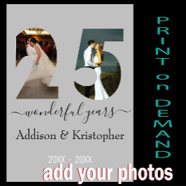 25-årsjubileum Kärlek Forever Photo Template Kort