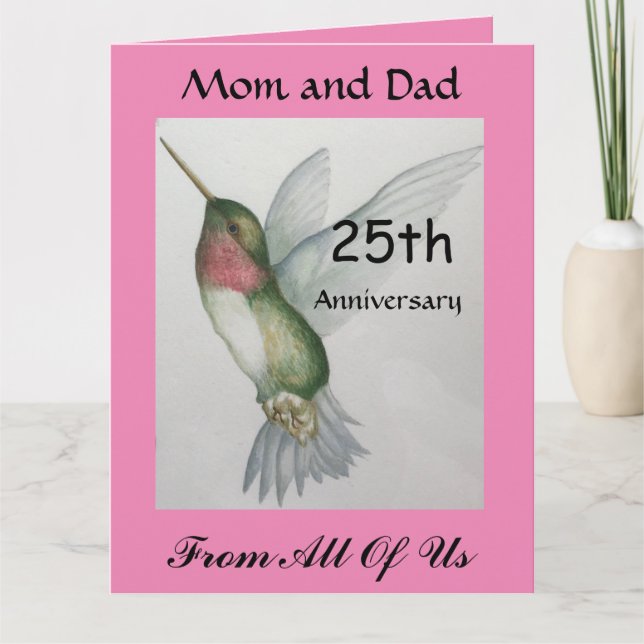 25-årsjubileum Mamma Pappa från all hummer Kort (Framsida)