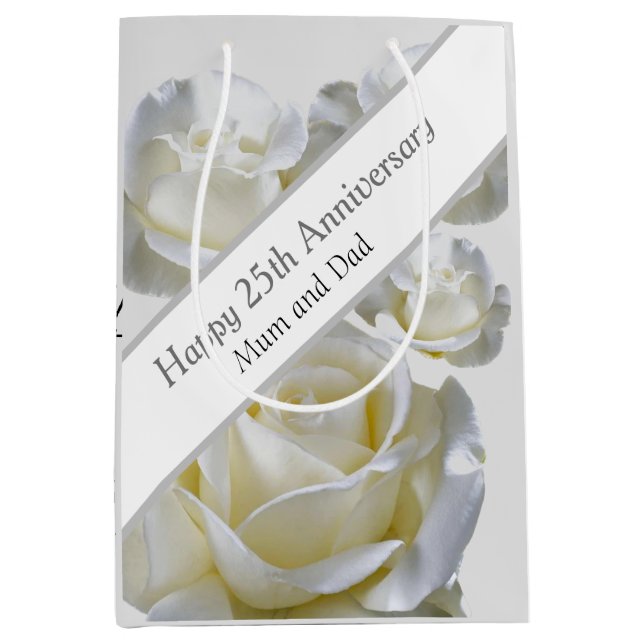 25-årsjubileum redigerbar Silver Rose  (Framsidan)