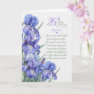 25-årsjubileum Romantisk Lila Iris Kort