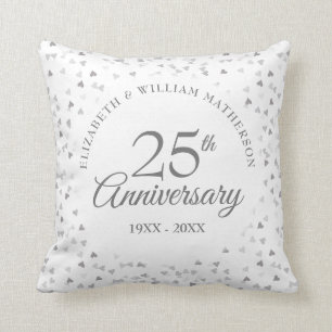 25-årsjubileum Silver Hearts Kudde