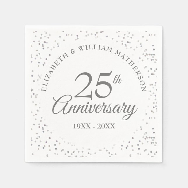 25-årsjubileum Silver Stardust Pappersservett (Framsidan)