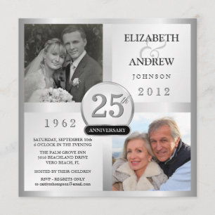 25-årsjubileum Silvera inbjudningar med 2 foton