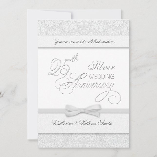 25-årsjubileum Silverjubileum Inbjudningar (Framsida)
