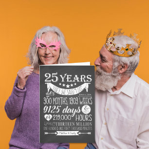 25-årsjubileum, skrivtavla, 25 år tack kort