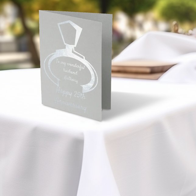 25-årsjubileum till make folierat kort (Skapare uppladdad)