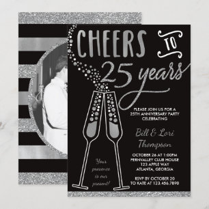 25-årsjubileums inbjudan, Falskt glitter/folie Inbjudningar