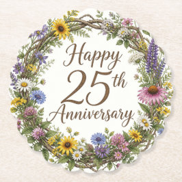25-årsjubileumsblommor underlägg papper