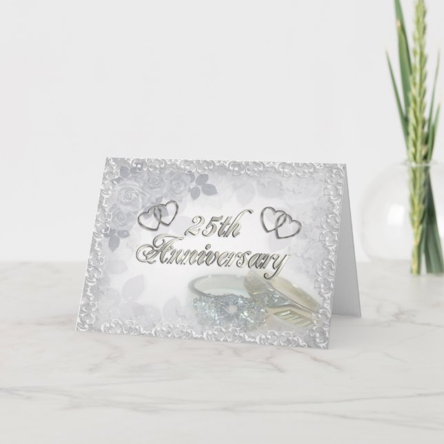 25-årsjubileumsfestinbjudan silver inbjudan (Framsida)