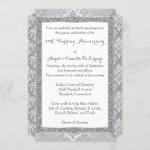 25-årsjubileumsinbjudan | FAUX Silverglitter