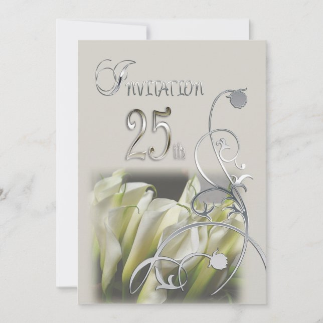 25-årsjubileumspartaj Invitation - Calla Lilior Inbjudningar (Framsida)