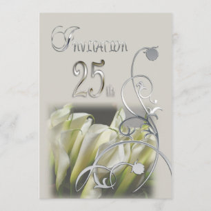 25-årsjubileumspartaj Invitation - Calla Lilior Inbjudningar