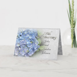 25-årsjubileumspartaj invitation hydrangeor blå inbjudan