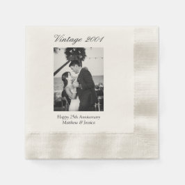 25-årsjubileumspartajdekor med eget foto pappersservett