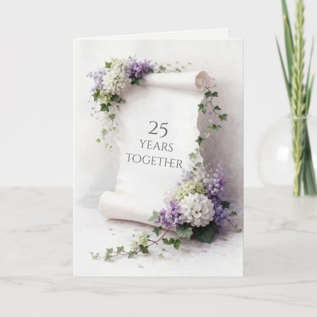 25-årsjubileumsskrift med blomsterkant  kort (Framsida)