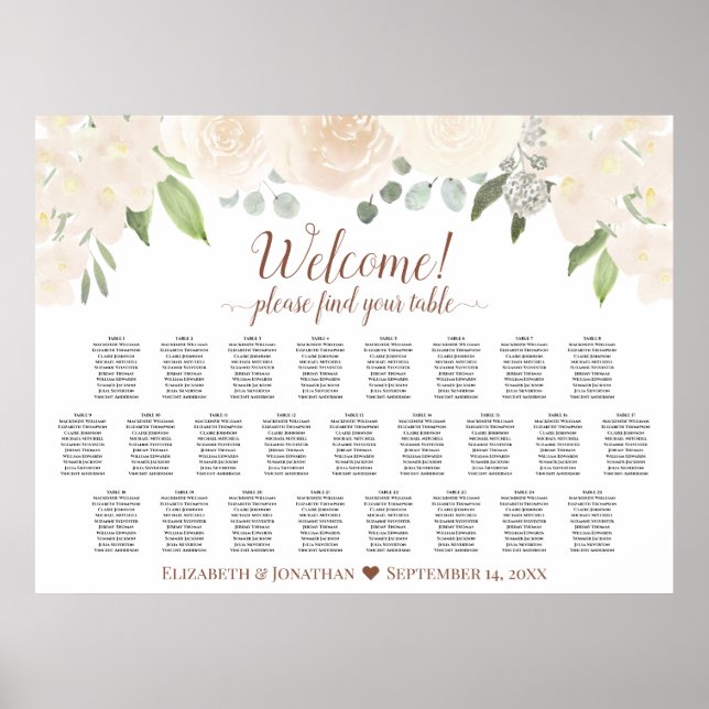 25 Bord Blekt Rosa Färgad Persika Boho Rosor Place Poster (Framsidan)
