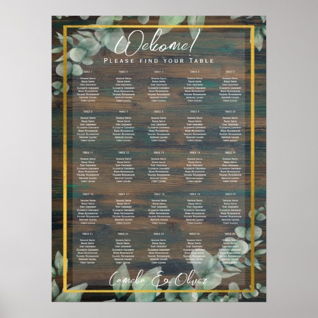 25 Bord Grey Lövs BUDGET-stadgar Poster (Framsidan)