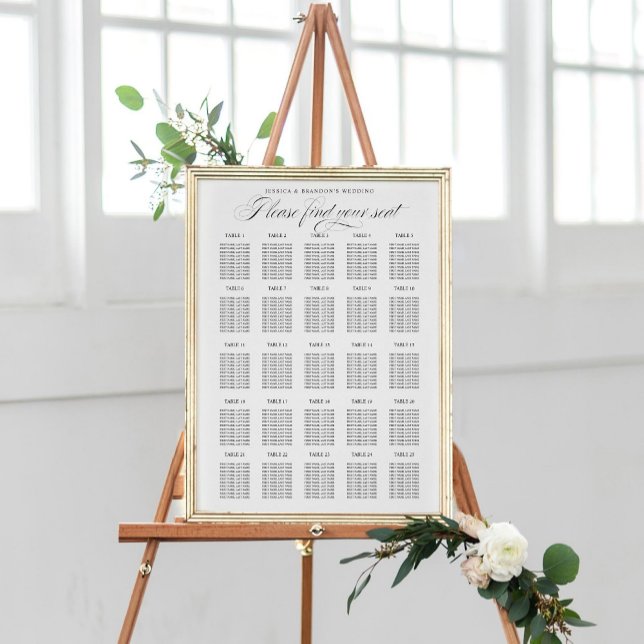 25 Bord-sätesdiagram Hitta säteskalligrafi Poster (Skapare uppladdad)