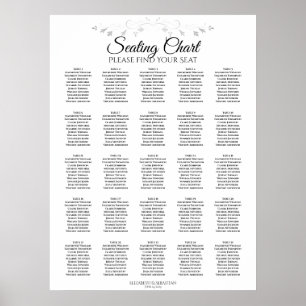 25 Bord, Silver, sjöschizofreni Bröllop Poster